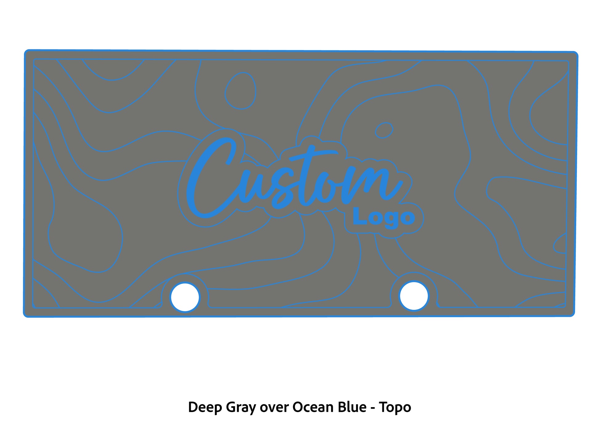 Dura-deck Ranger RT188 custom EVA foam bass boat flooring in deep gray over ocean blue topo pattern