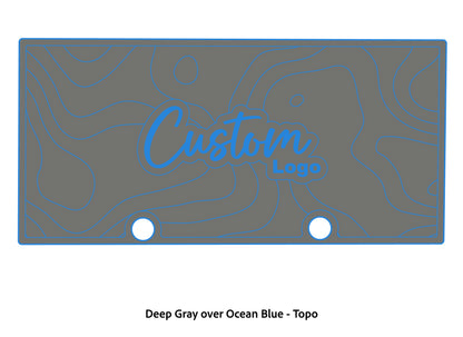 Dura-deck Ranger RT188 custom EVA foam bass boat flooring in deep gray over ocean blue topo pattern