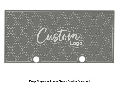 Dura-deck Ranger RT188 custom EVA foam bass boat flooring in deep gray over power gray double diamond pattern