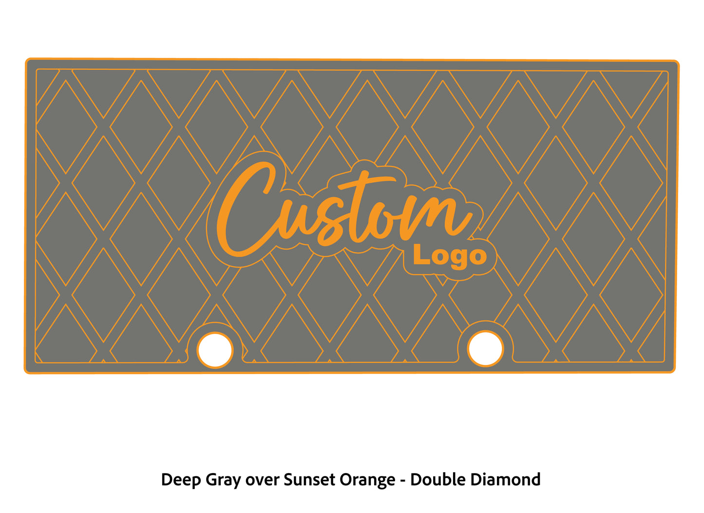 Dura-deck Ranger RT188 custom EVA foam bass boat flooring in deep gray over sunset orange double diamond pattern