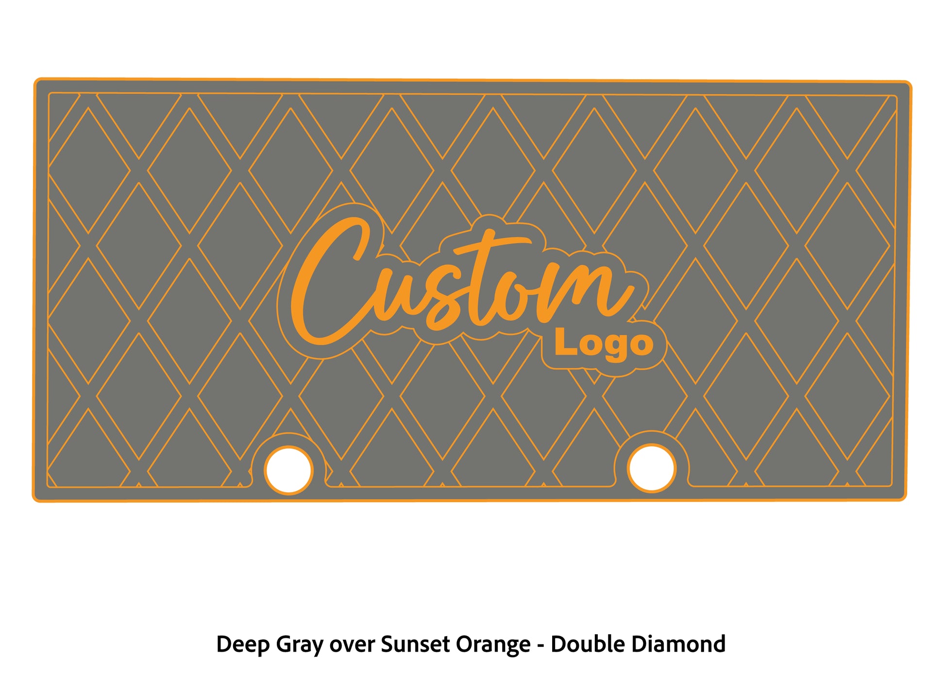 Dura-deck Ranger RT188 custom EVA foam bass boat flooring in deep gray over sunset orange double diamond pattern