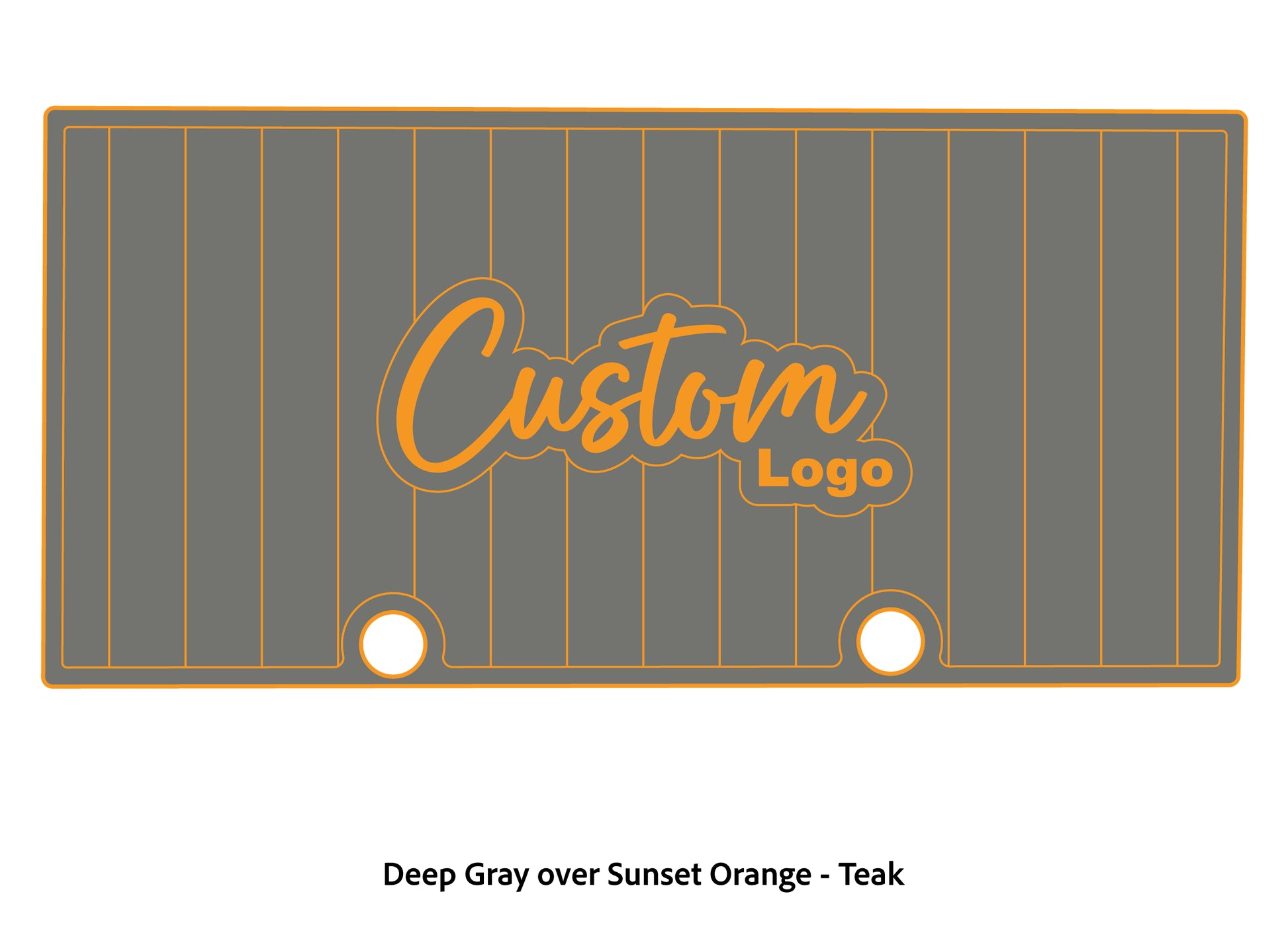 Dura-deck Ranger RT188 custom EVA foam bass boat flooring in deep gray over sunset orange teak pattern
