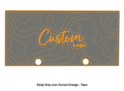 Dura-deck Ranger RT188 custom EVA foam bass boat flooring in deep gray over sunset orange topo pattern