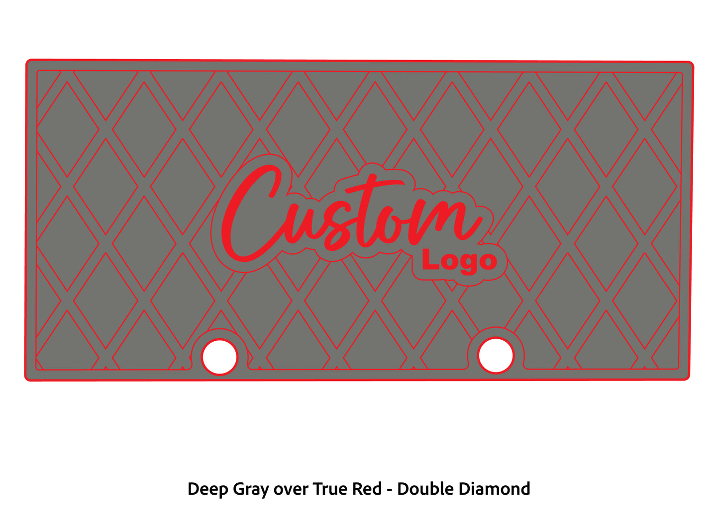 Dura-Deck Ranger RT188 custom eva foam bass boat flooring in deep gray over true red double diamond pattern