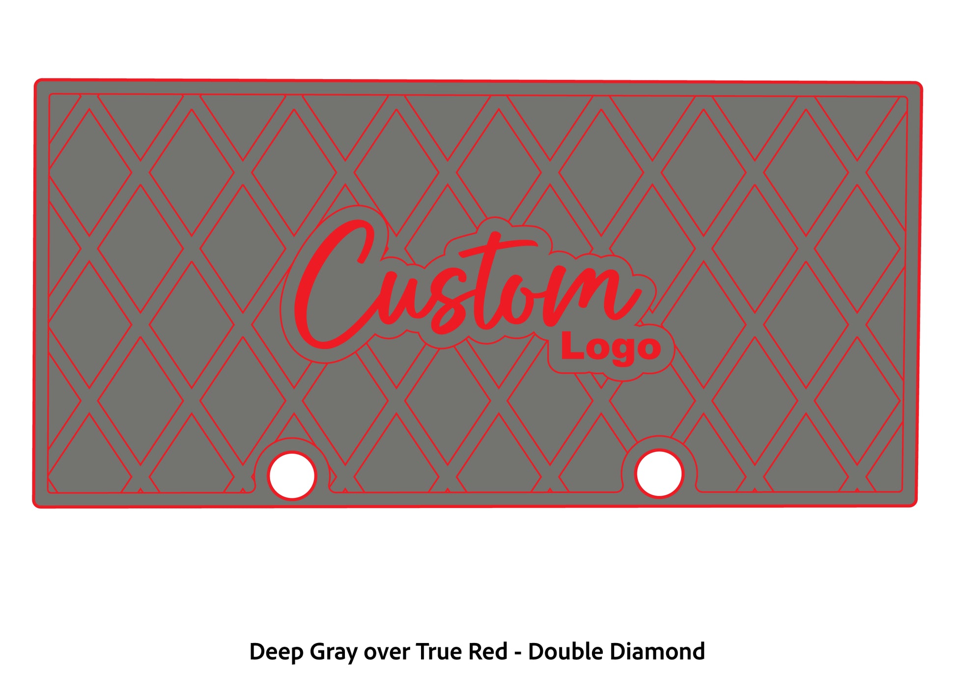 Dura-Deck Ranger RT188 custom eva foam bass boat flooring in deep gray over true red double diamond pattern