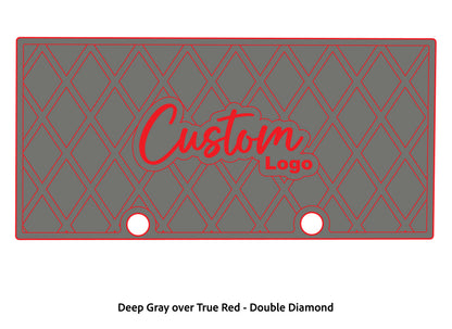 Dura-Deck Ranger RT188 custom eva foam bass boat flooring in deep gray over true red double diamond pattern