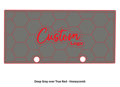Dura-deck Ranger rt188 custom EVA foam bass boat flooring in deep gray over true red honeycomb pattern