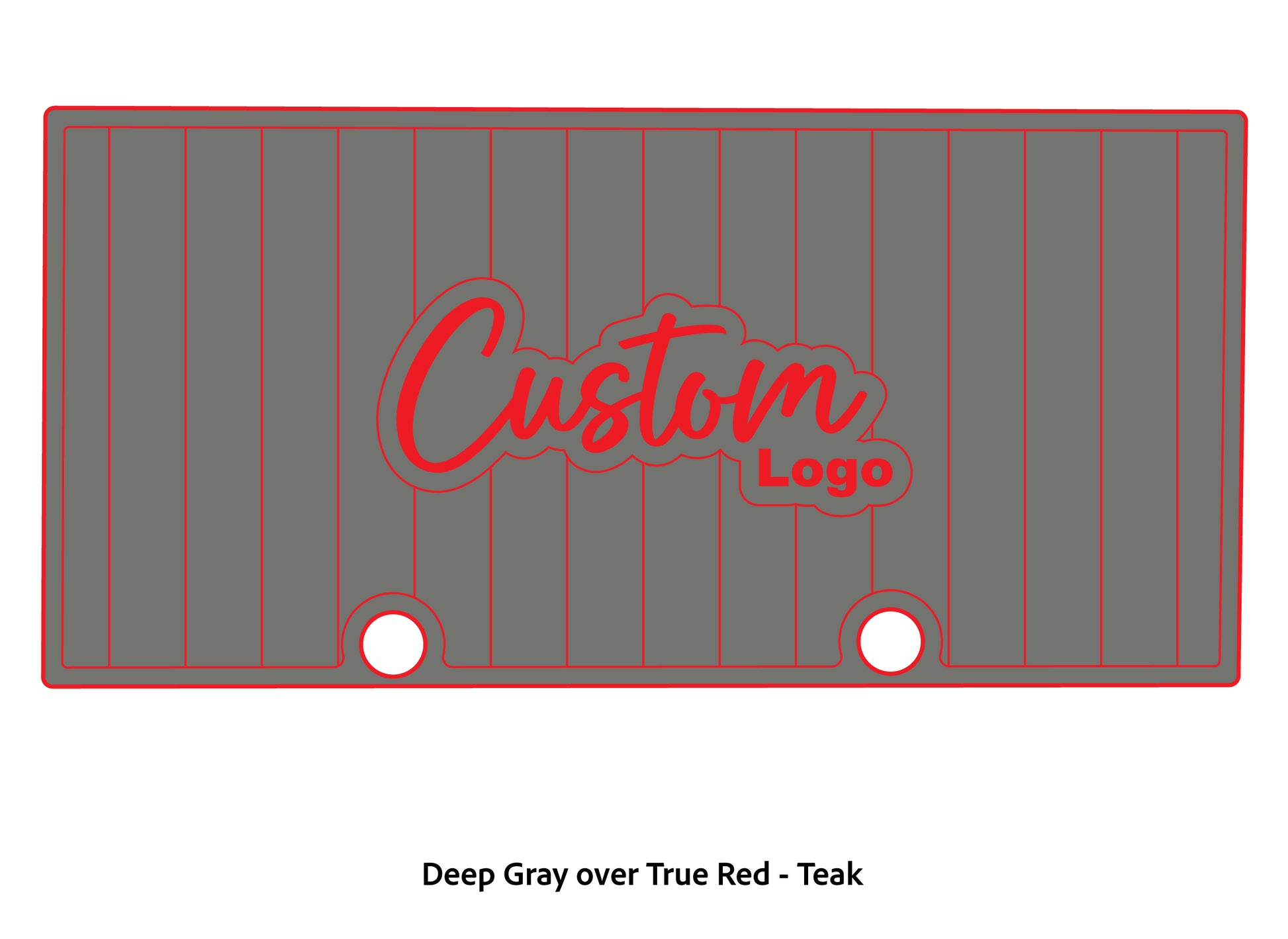 Dura-deck ranger rt 188 custom eva foam bass boat flooring in deep gray over true red teak pattern