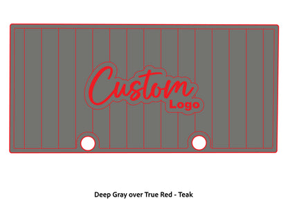 Dura-deck ranger rt 188 custom eva foam bass boat flooring in deep gray over true red teak pattern