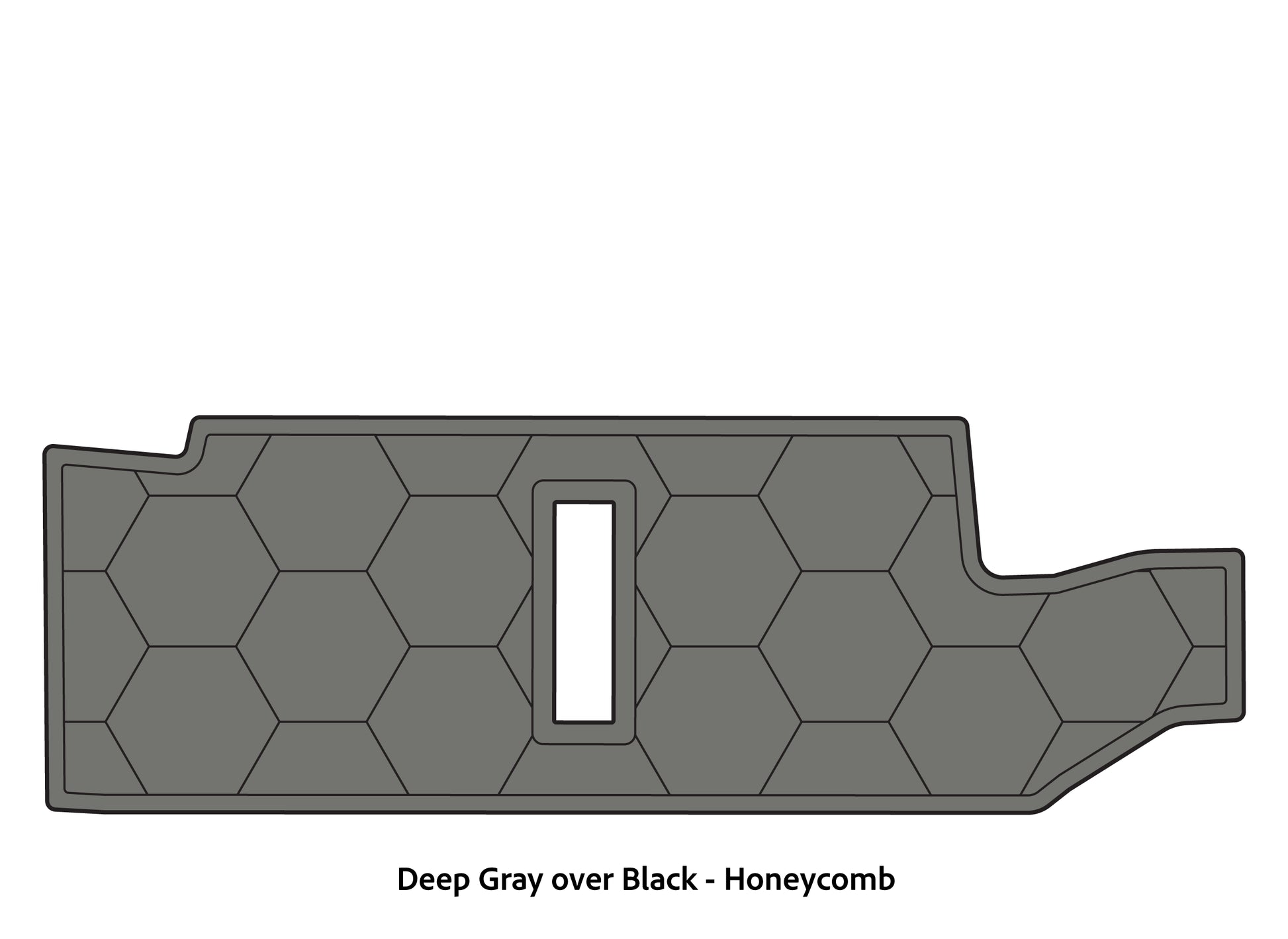 Dura-Deck Bass Cat Puma sts  custom EVA foam bass boat flooring in deep gray over black honeycomb pattern