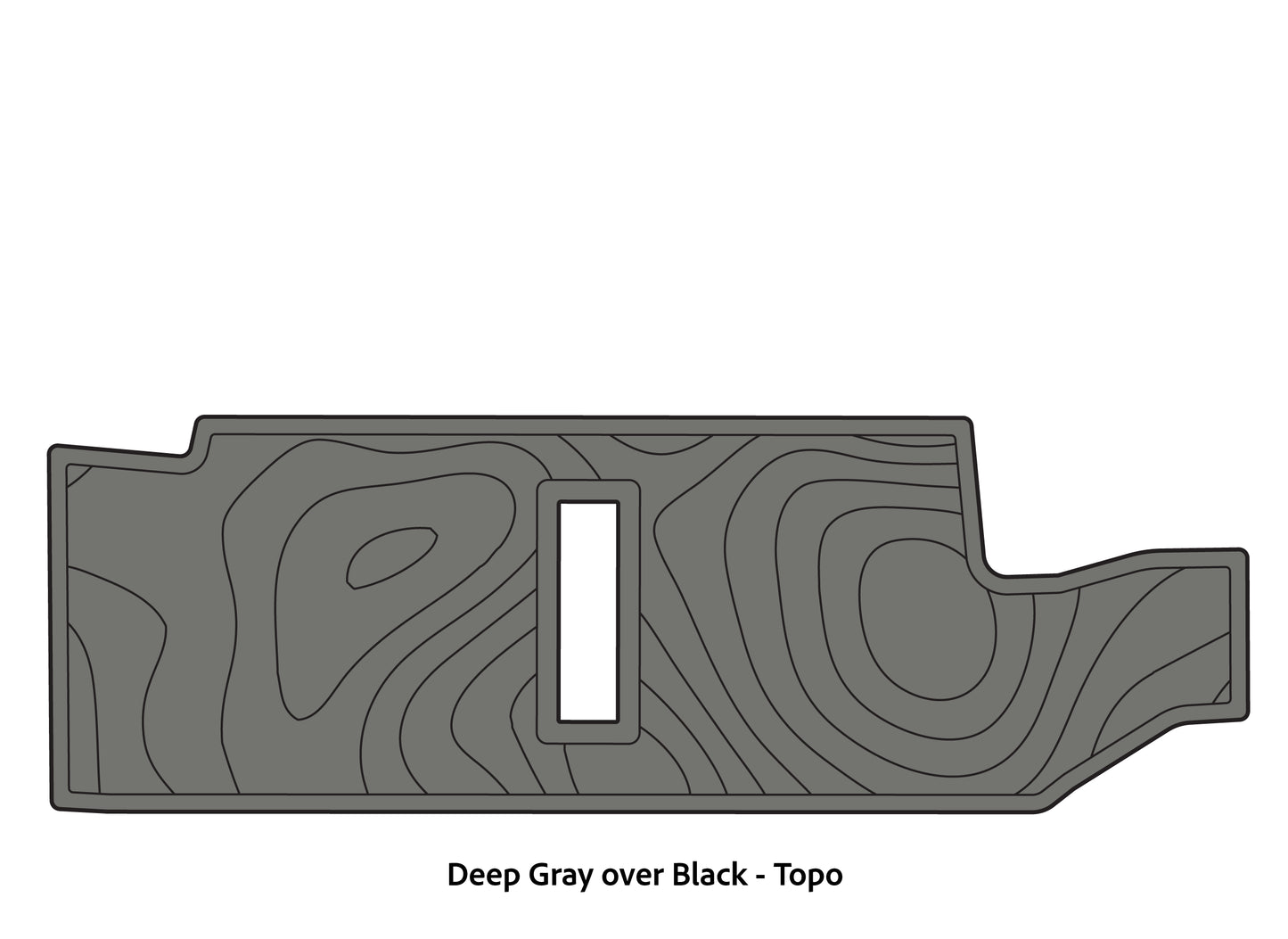 Dura-Deck Bass Cat Puma sts  custom EVA foam bass boat flooring in deep gray over black topo pattern
