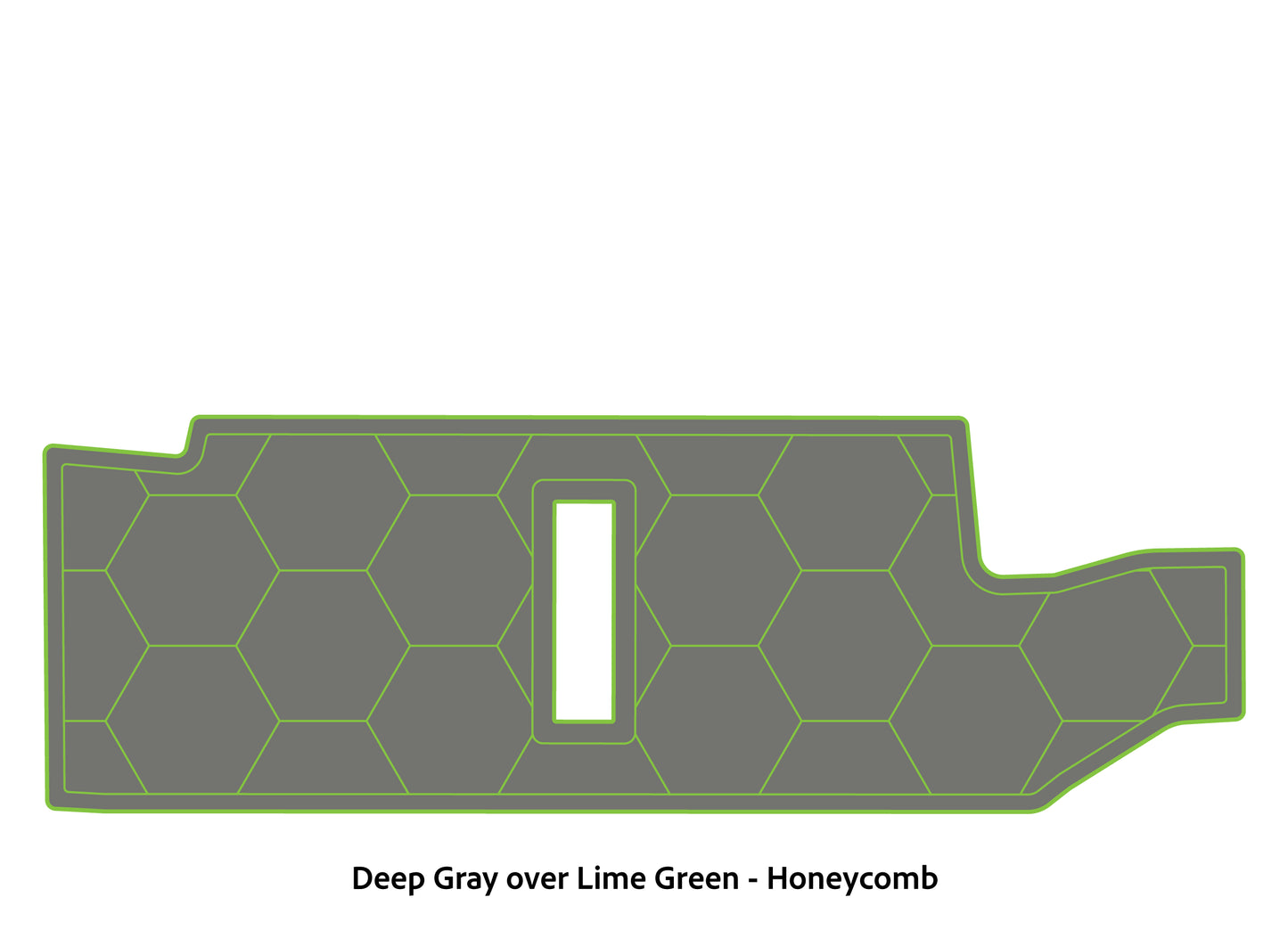 Dura-Deck Bass Cat Puma sts  custom EVA foam bass boat flooring in deep gray over lime green honeycomb pattern