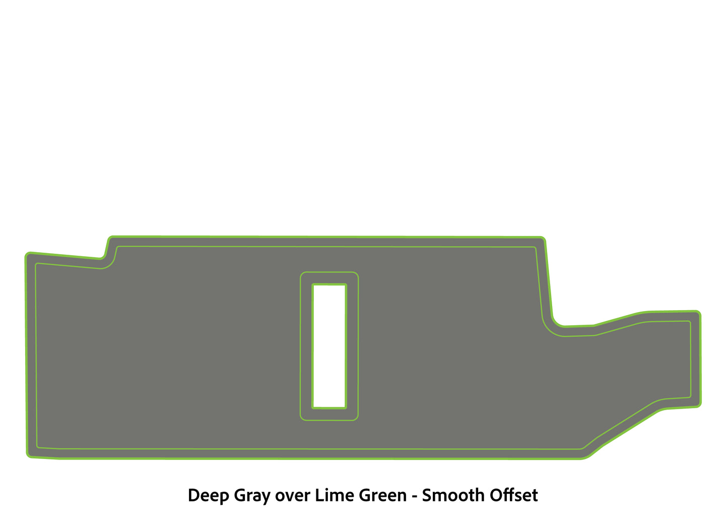 Dura-Deck Bass Cat Puma sts  custom EVA foam bass boat flooring in deep gray over lime green smooth offset pattern