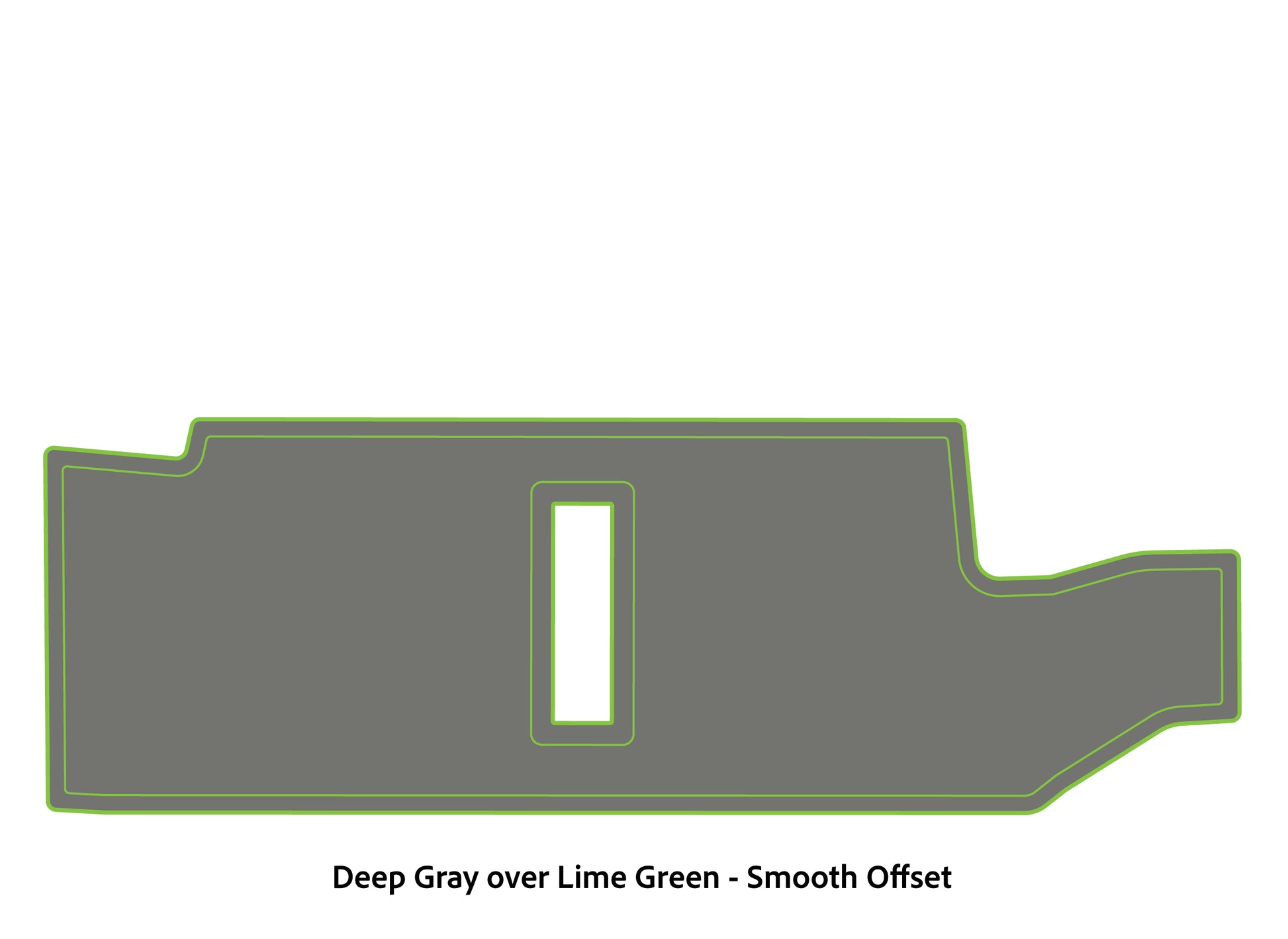 Dura-Deck Bass Cat Puma sts  custom EVA foam bass boat flooring in deep gray over lime green smooth offset pattern