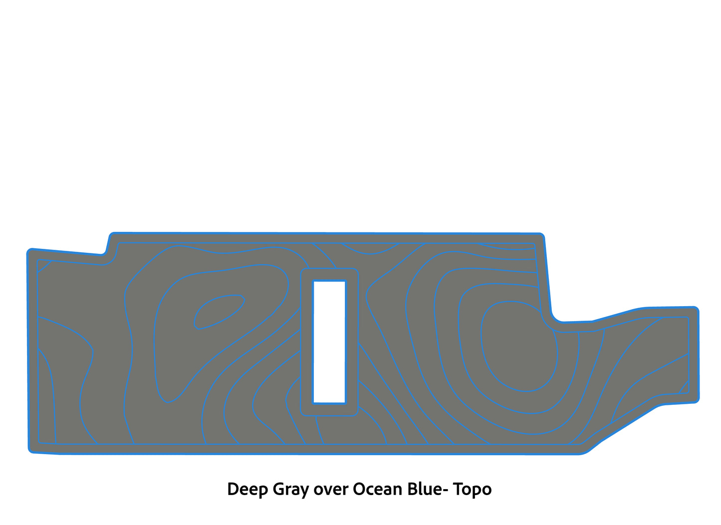 Dura-Deck Bass Cat Puma sts  custom EVA foam bass boat flooring in deep gray over ocean blue topo pattern