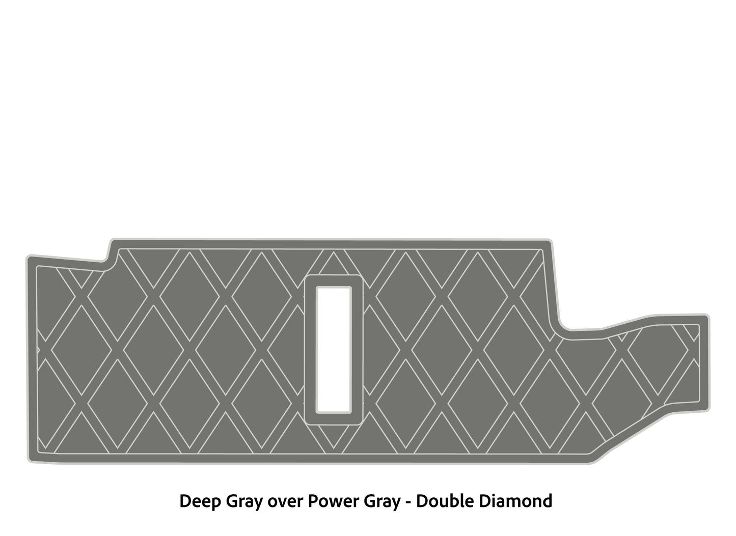 Dura-Deck Bass Cat Puma sts  custom EVA foam bass boat flooring in deep gray over power gray double diamond pattern