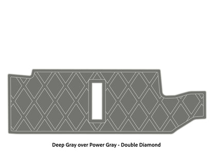 Dura-Deck Bass Cat Puma sts  custom EVA foam bass boat flooring in deep gray over power gray double diamond pattern