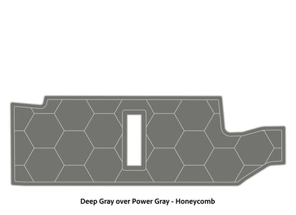 Dura-Deck Bass Cat Puma sts  custom EVA foam bass boat flooring in deep gray over power gray honeycomb pattern