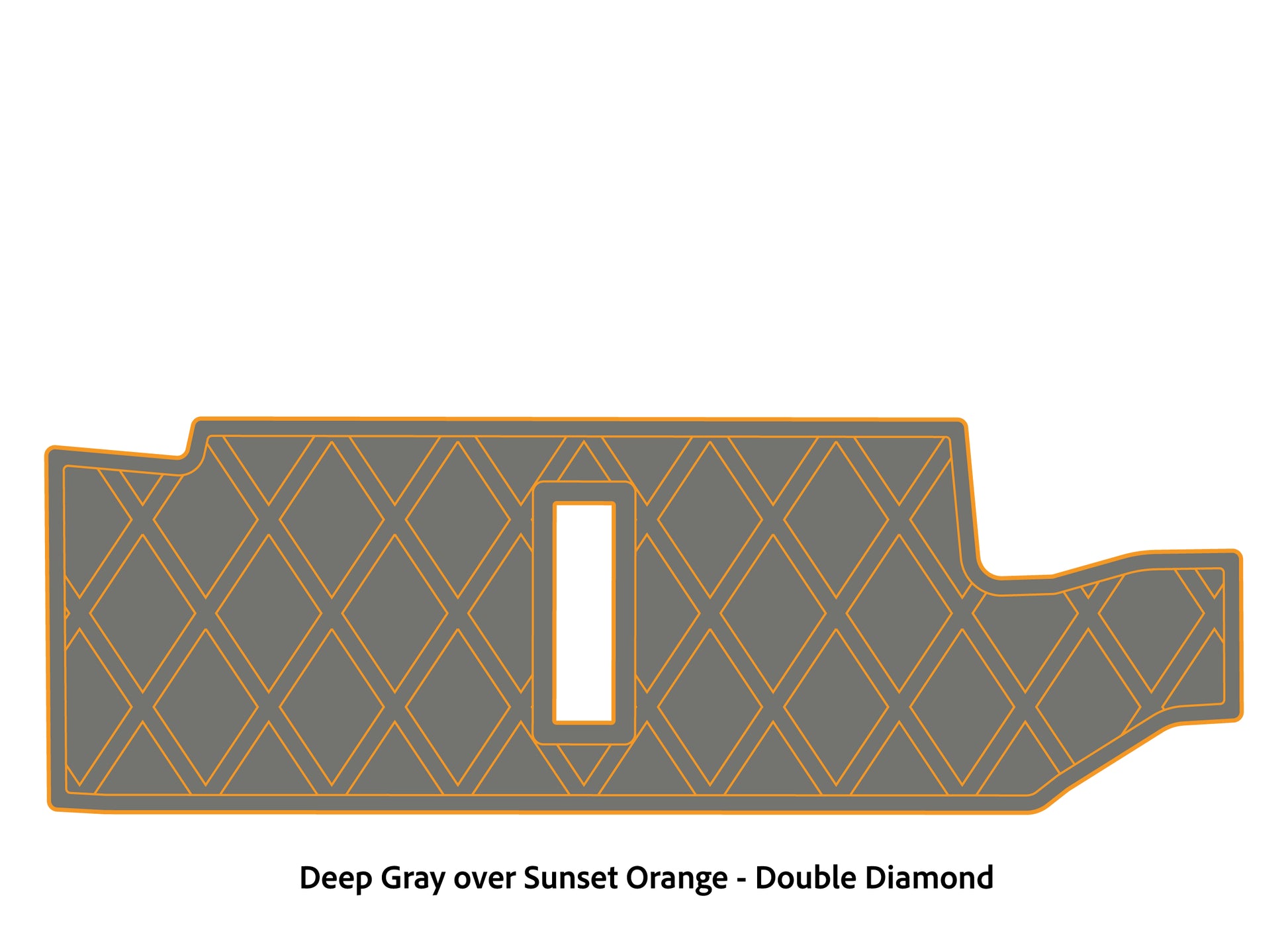 Dura-Deck Bass Cat Puma sts  custom EVA foam bass boat flooring in deep gray over sunset orange double diamond pattern