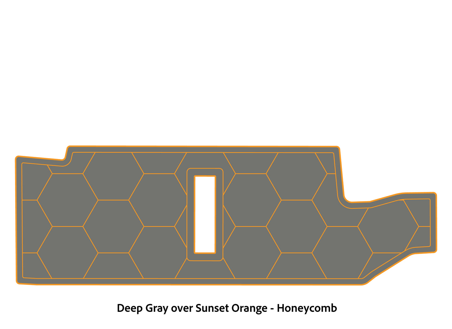 Dura-Deck Bass Cat Puma sts  custom EVA foam bass boat flooring in deep gray over sunset orange honeycomb pattern
