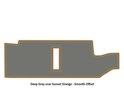 Dura-Deck Bass Cat Puma sts  custom EVA foam bass boat flooring in deep gray over sunset orange smooth offset