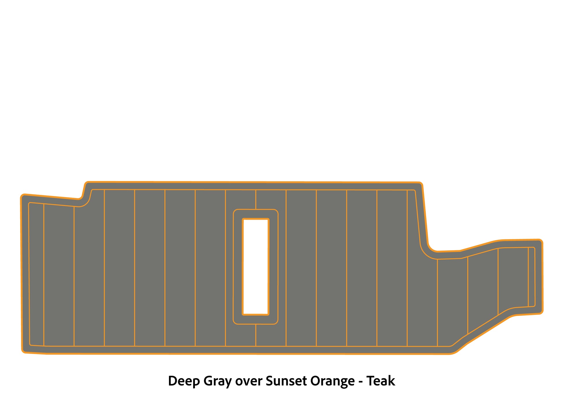Dura-Deck Bass Cat Puma sts  custom EVA foam bass boat flooring in deep gray over sunset orange teak pattern