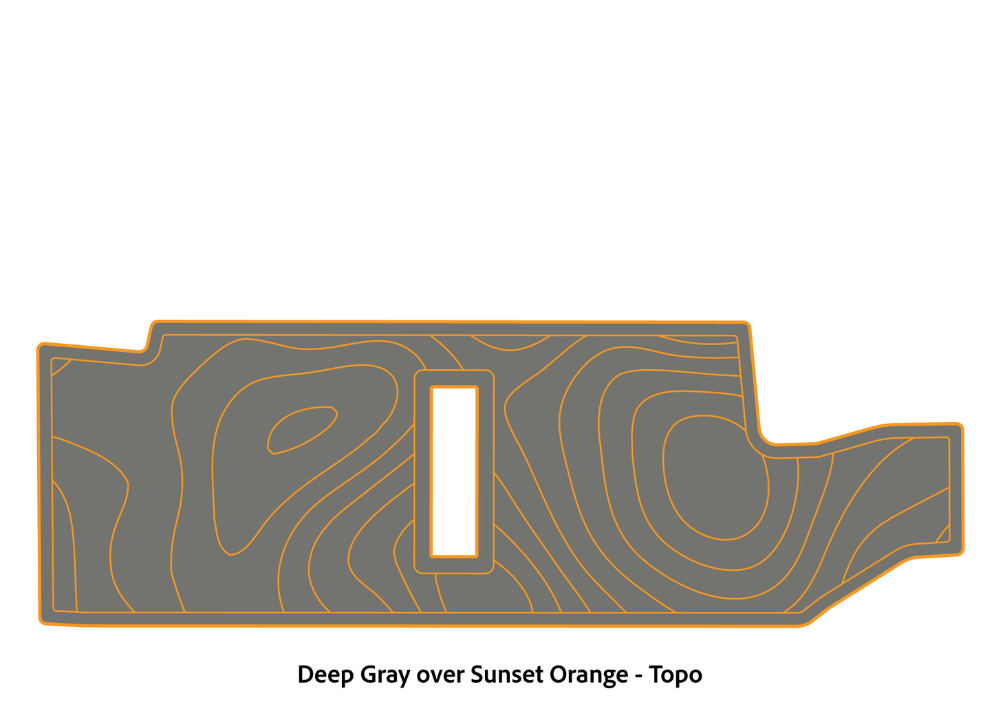 Dura-Deck Bass Cat Puma sts  custom EVA foam bass boat flooring in deep gray over sunset orange topo pattern