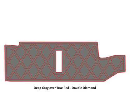 Dura-Deck Bass Cat Puma sts  custom EVA foam bass boat flooring in deep gray over true red double diamond 