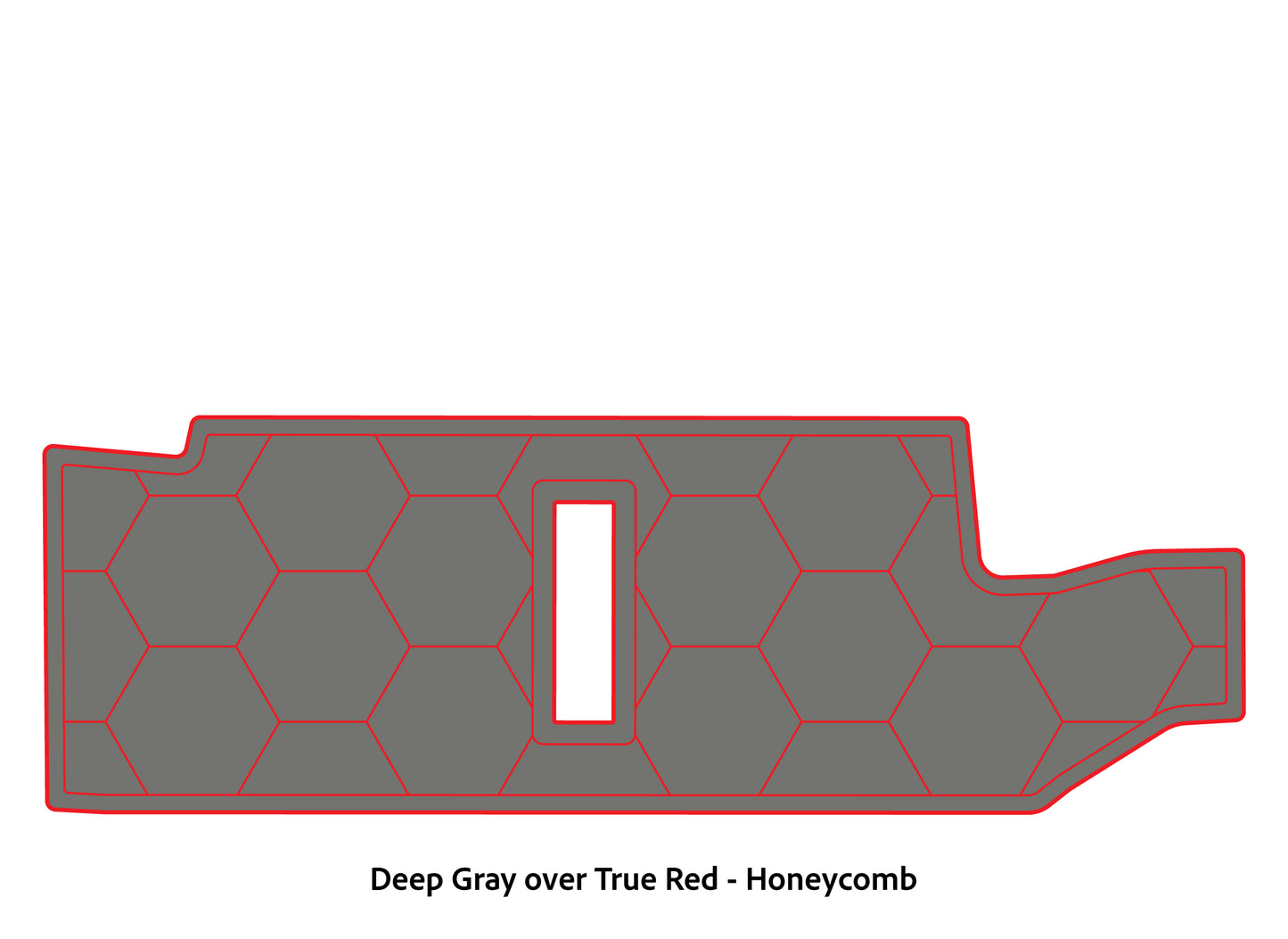 Dura-Deck Bass Cat Puma sts  custom EVA foam bass boat flooring in deep gray over true red honeycomb pattern