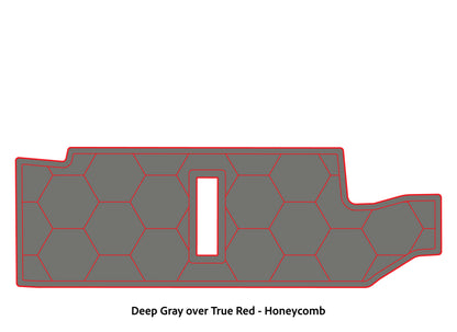 Dura-Deck Bass Cat Puma sts  custom EVA foam bass boat flooring in deep gray over true red honeycomb pattern