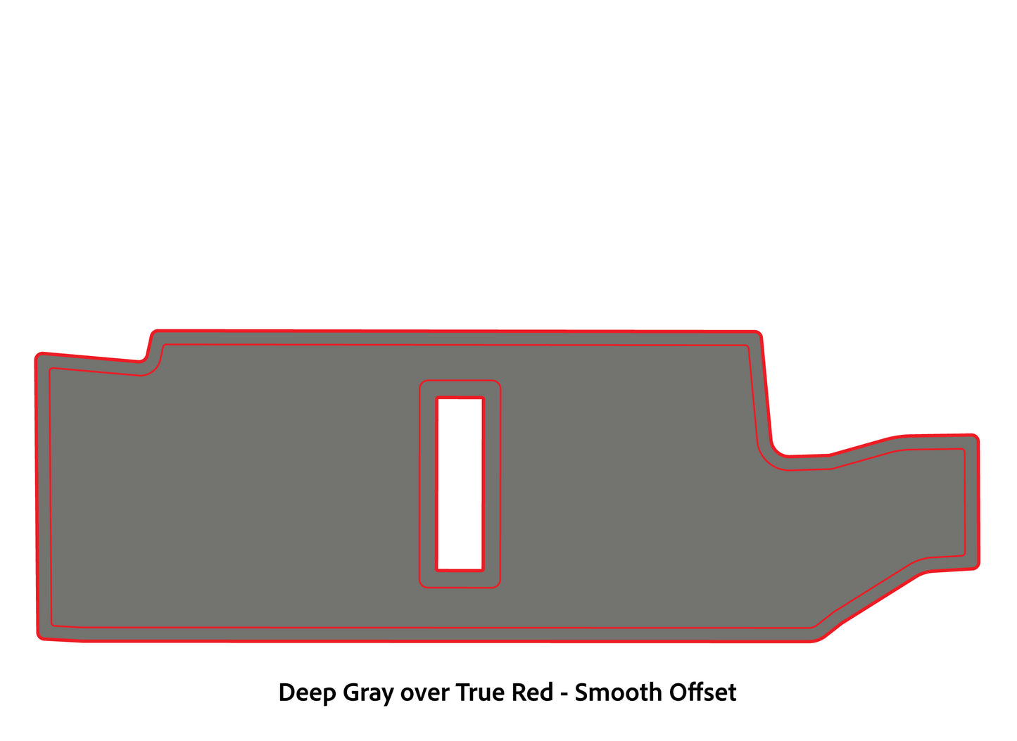 Dura-Deck Bass Cat Puma sts  custom EVA foam bass boat flooring in deep gray over true red smooth offset pattern