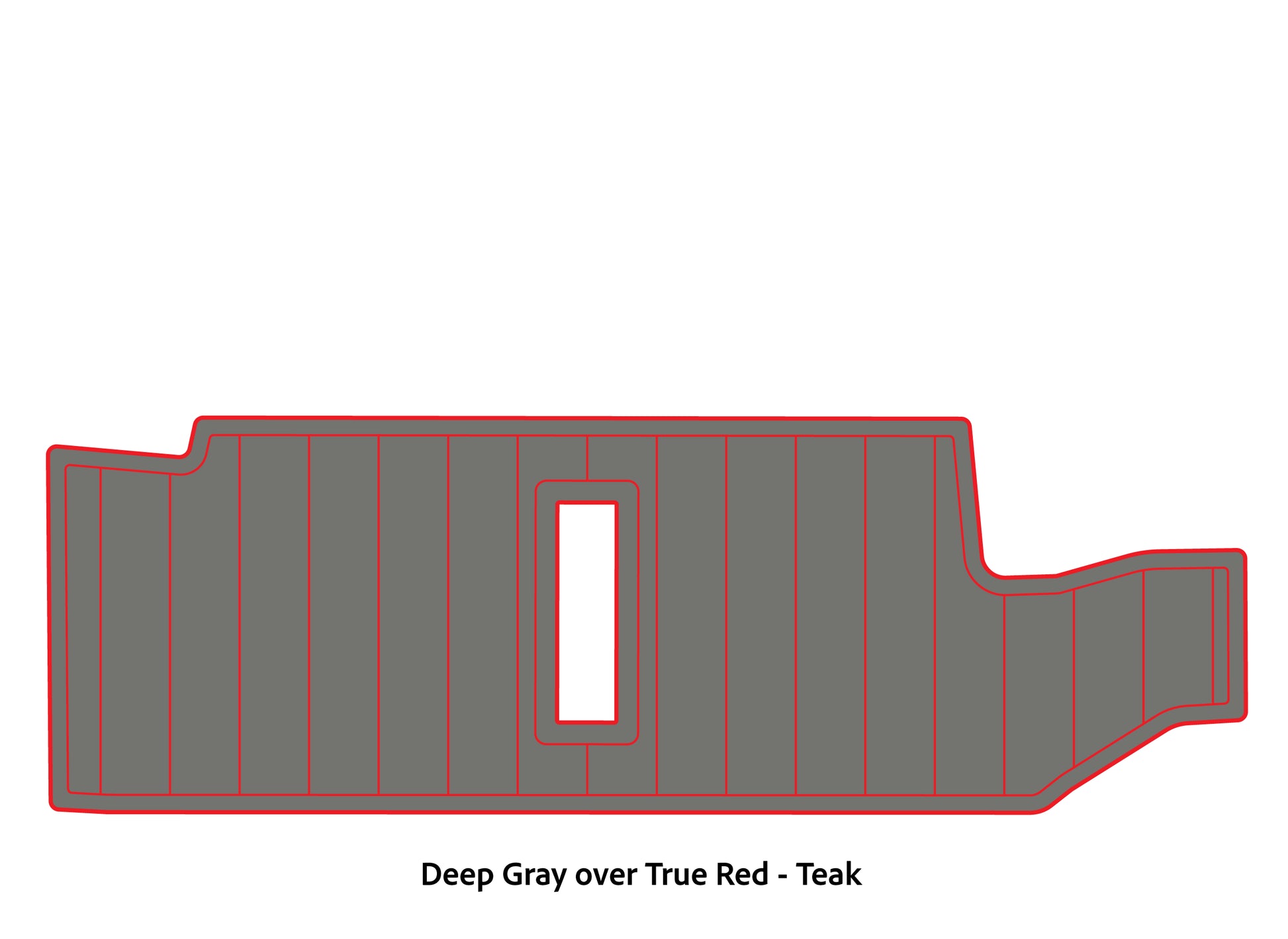 Dura-Deck Bass Cat Puma sts  custom EVA foam bass boat flooring in deep gray over true red teak pattern