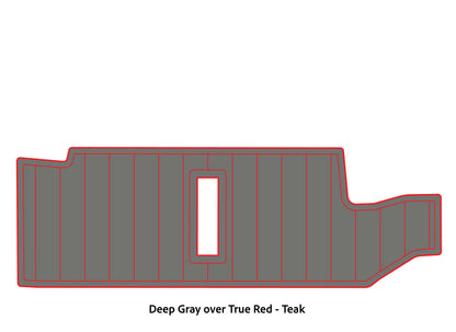 Dura-Deck Bass Cat Puma sts  custom EVA foam bass boat flooring in deep gray over true red teak pattern