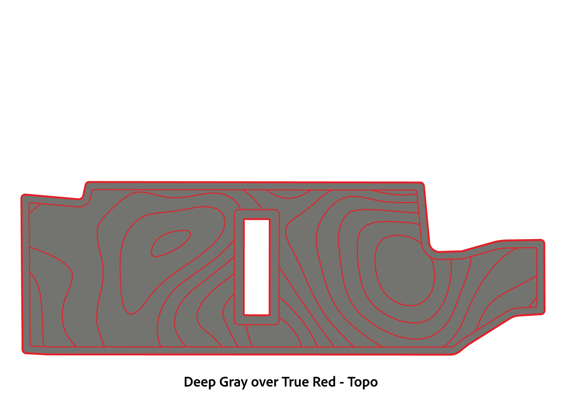 Dura-Deck Bass Cat Puma sts  custom EVA foam bass boat flooring in deep gray over true red topo pattern