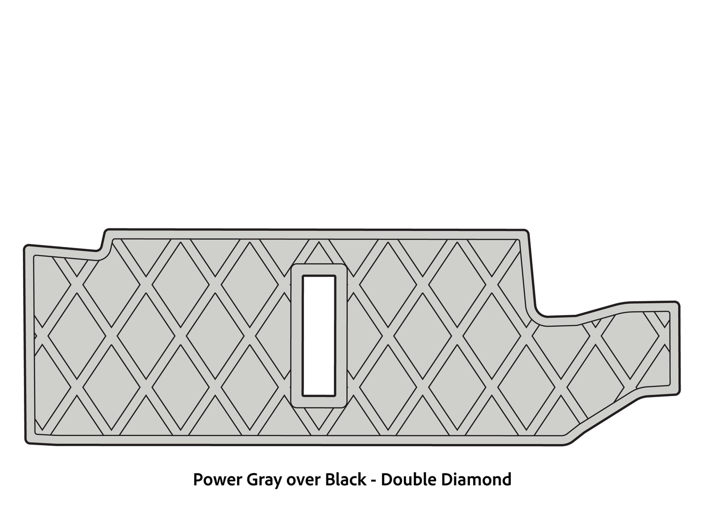 Dura-Deck Basscat Puma sts  custom EVA foam bass boat flooring in power gray over black double diamond pattern