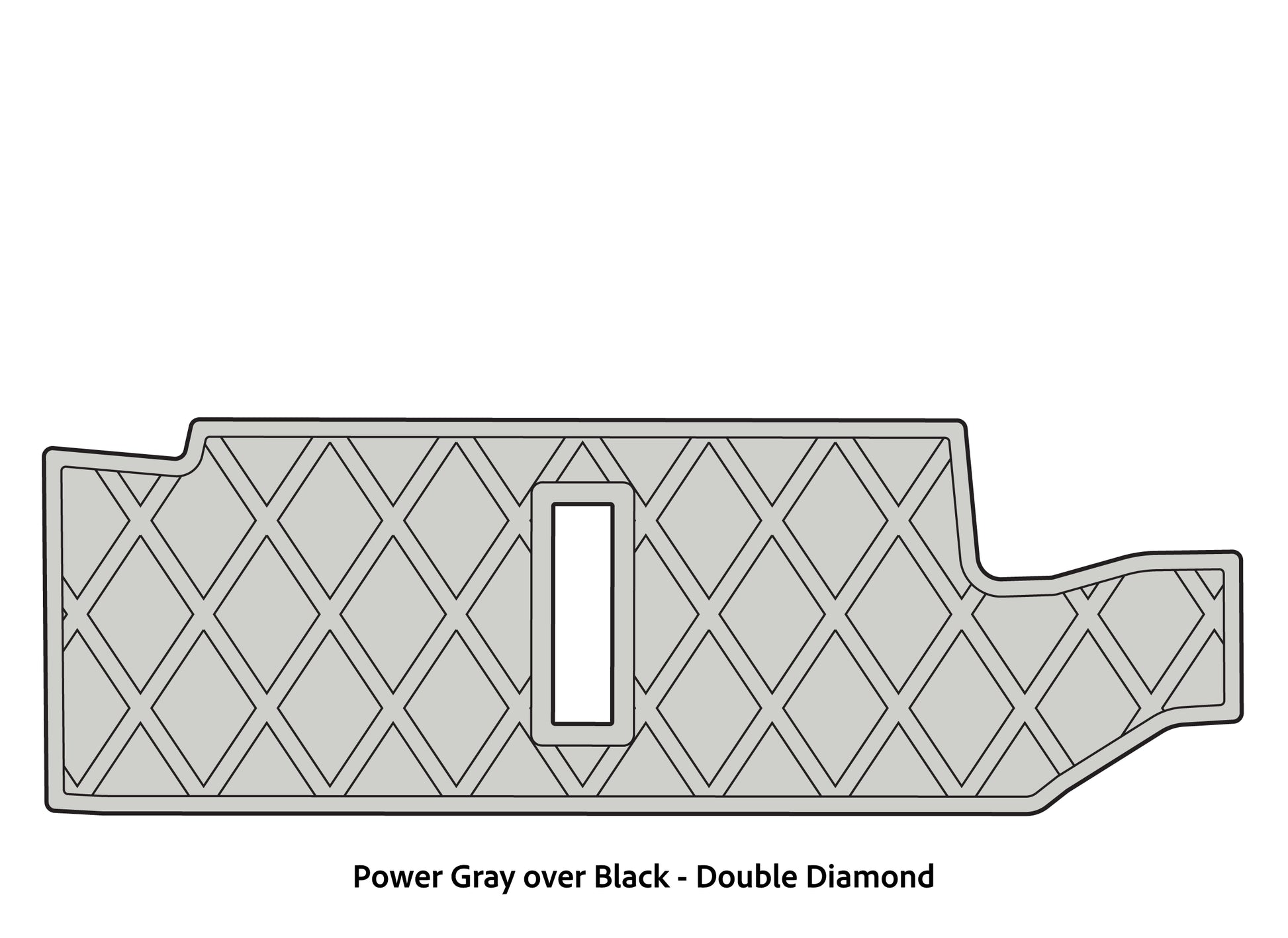 Dura-Deck Basscat Puma sts  custom EVA foam bass boat flooring in power gray over black double diamond pattern