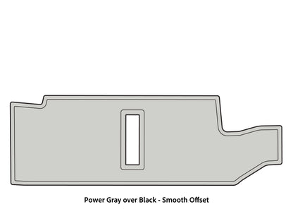 Dura-Deck Basscat Puma sts  custom EVA foam bass boat flooring in power gray over black smooth offset pattern