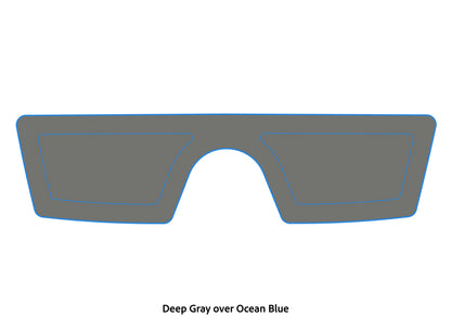 Dura-Deck Phoenix spash wheel pad in deep gray over ocean blue