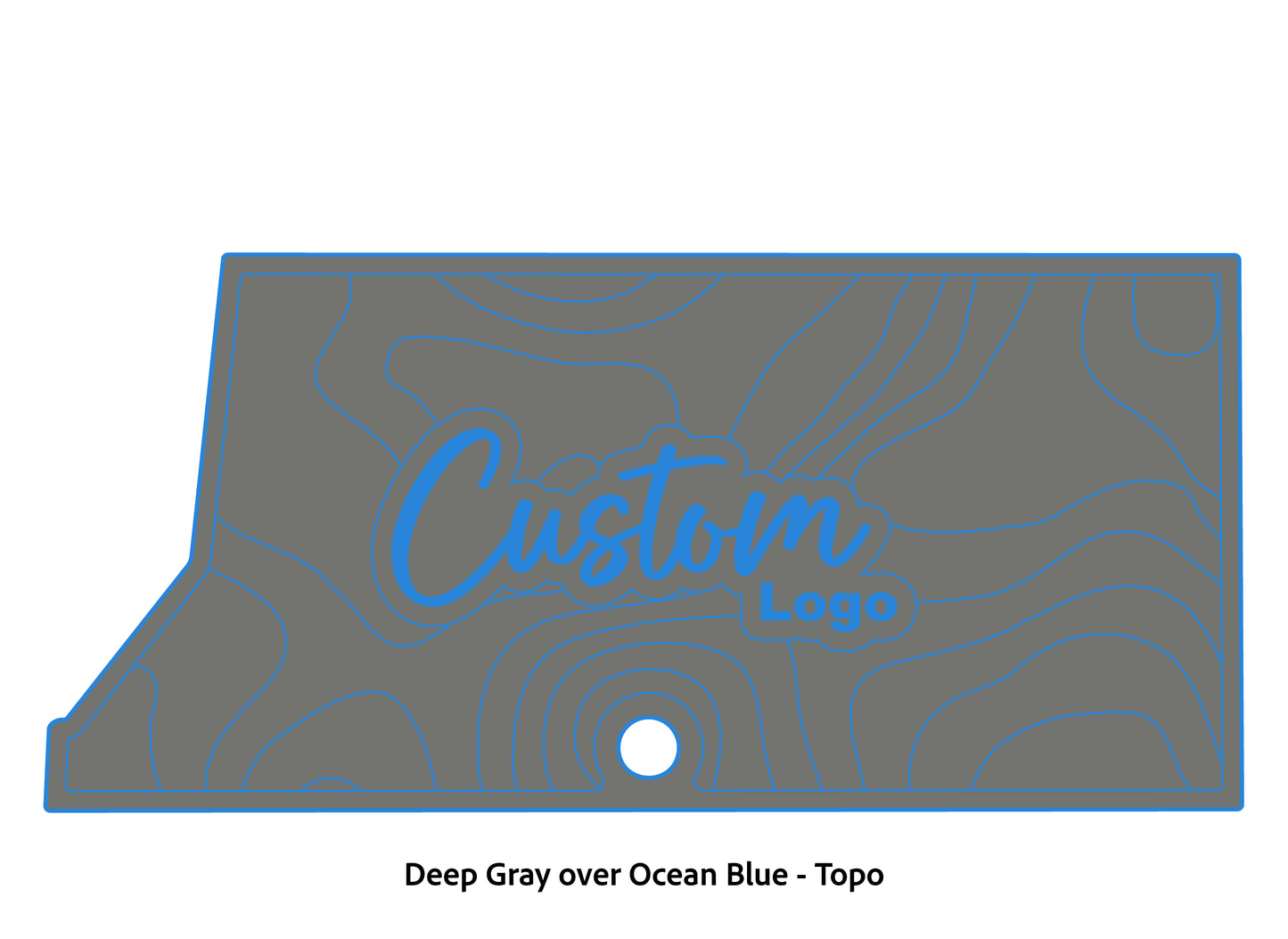Dura-Deck Ranger RT178 custom eva foam bass boat flooring in deep gray over ocean blue topo pattern