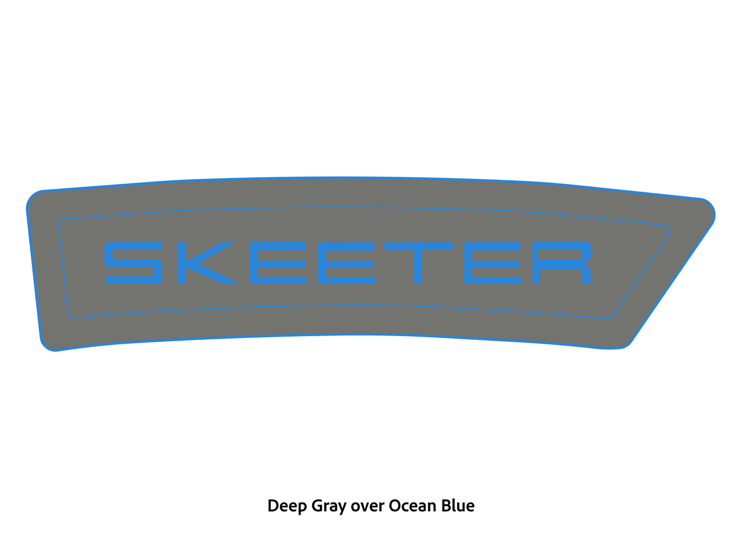 Dura-Deck Skeeter eva foam bow step pad set in deep gray over ocean blue