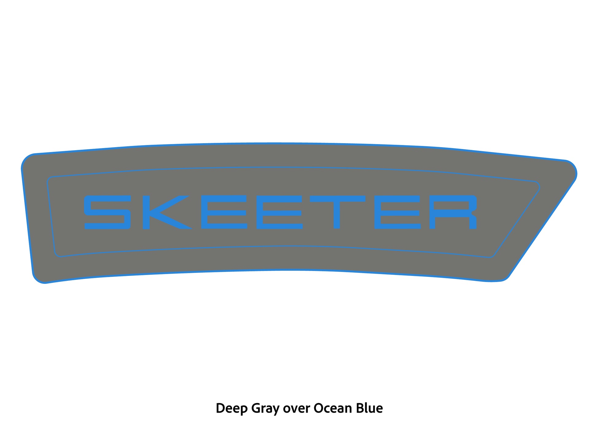 Dura-Deck Skeeter eva foam bow step pad set in deep gray over ocean blue
