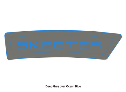 Dura-Deck Skeeter eva foam bow step pad set in deep gray over ocean blue