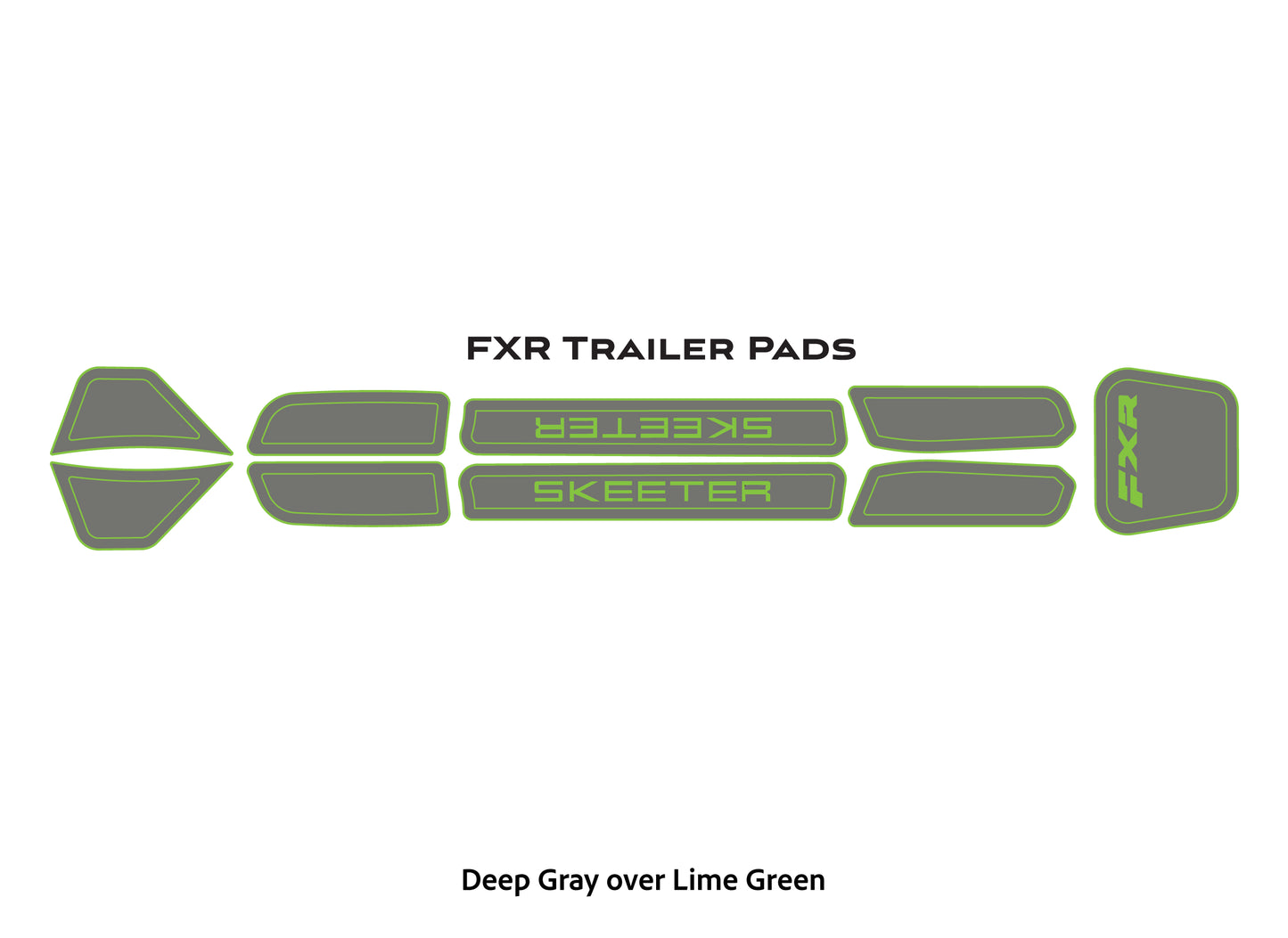 Dura-Deck Skeeter EVA foam FXR trailer pad in deep gray over lime green 