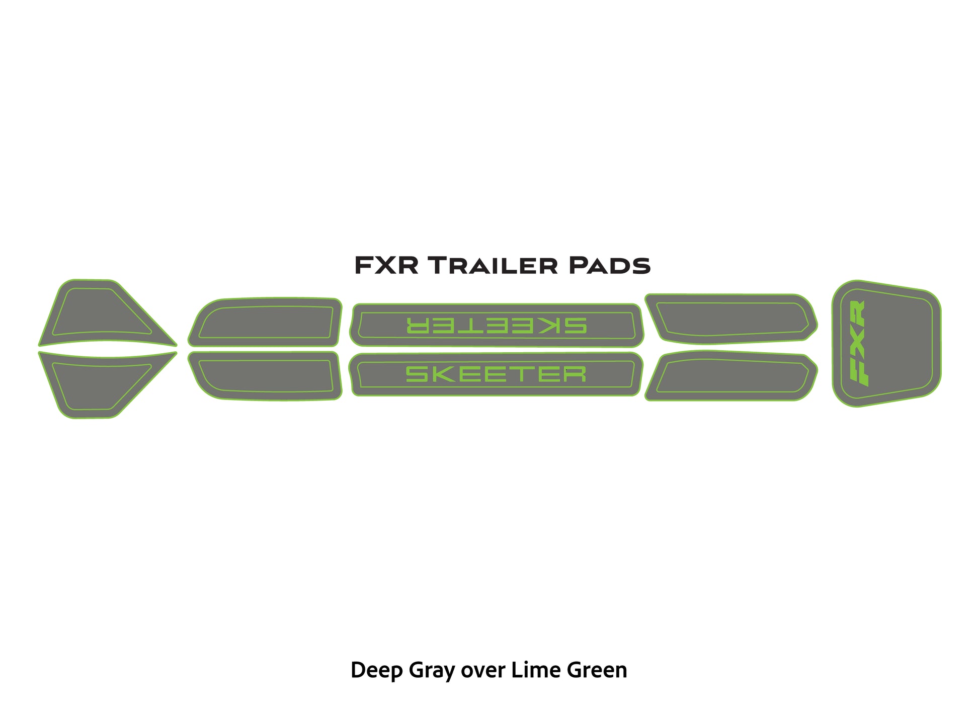 Dura-Deck Skeeter EVA foam FXR trailer pad in deep gray over lime green 