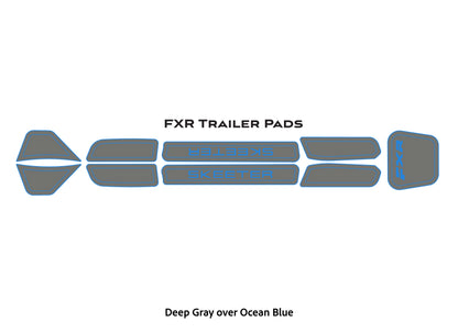 Dura-Deck Skeeter EVA foam fxr trailer pads in deep gray over ocean blue 