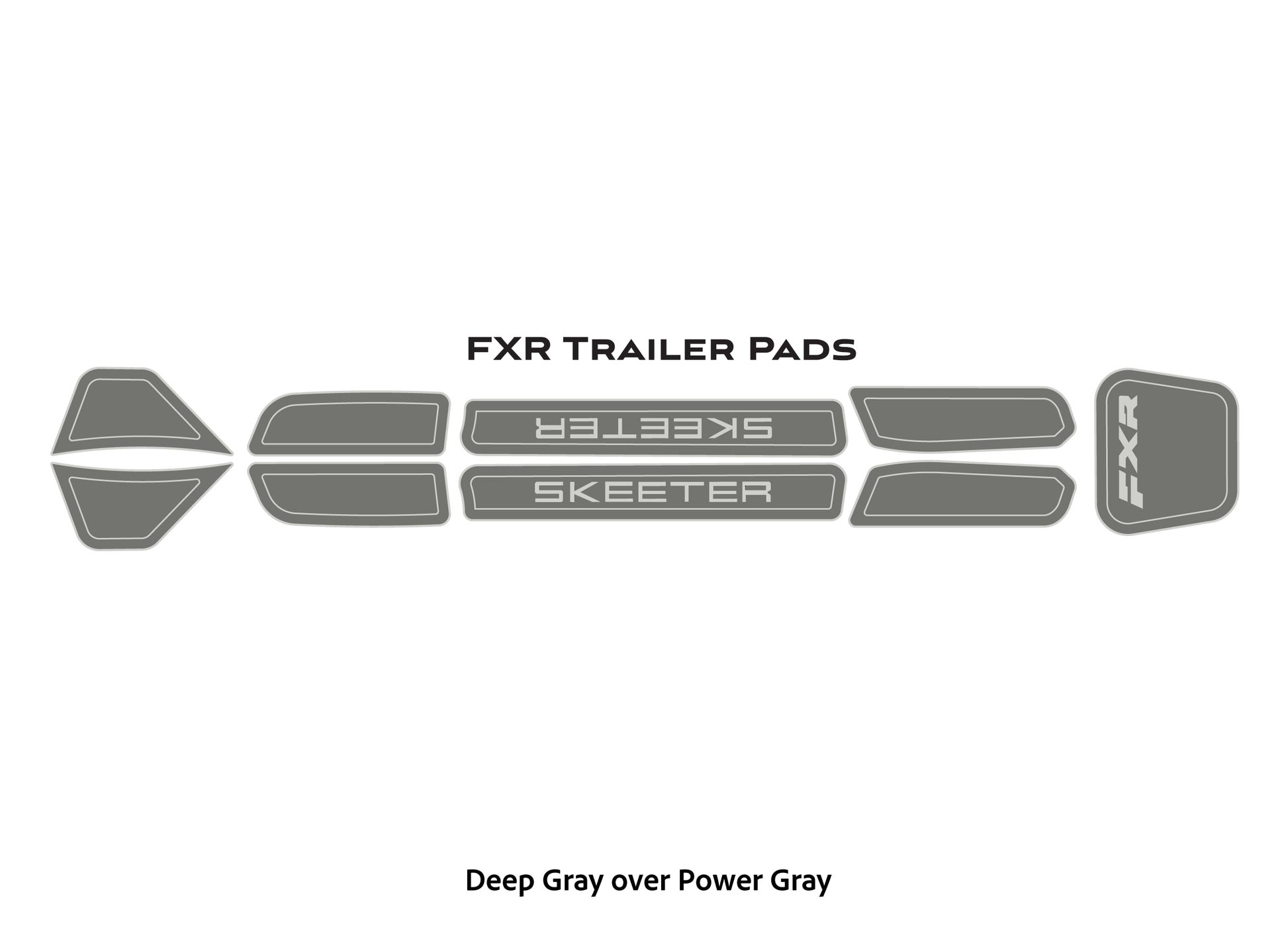 Dura-Deck Skeeter eva foam FXR trailer pad set in deep gray over power gray