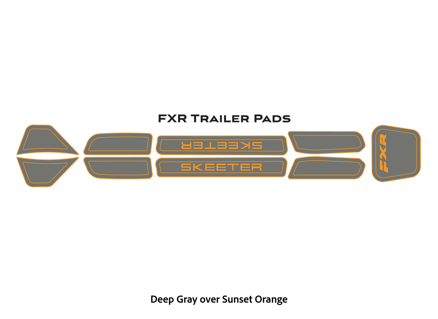 Dura-Deck Skeeter eva foam fxr trailer pad set in deep gray over sunset orange