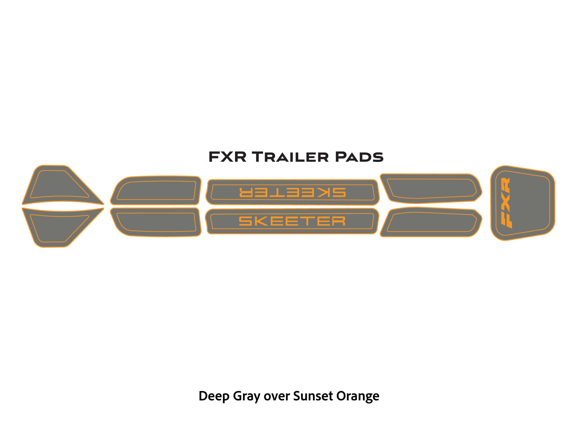 Dura-Deck Skeeter eva foam fxr trailer pad set in deep gray over sunset orange