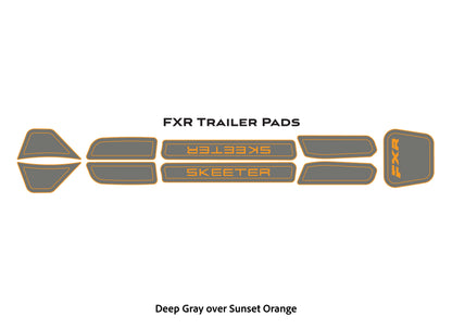 Dura-Deck Skeeter eva foam fxr trailer pad set in deep gray over sunset orange