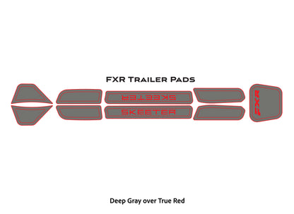 Dura-Deck Skketer eva foam FXR trailer pads in deep gray over true red